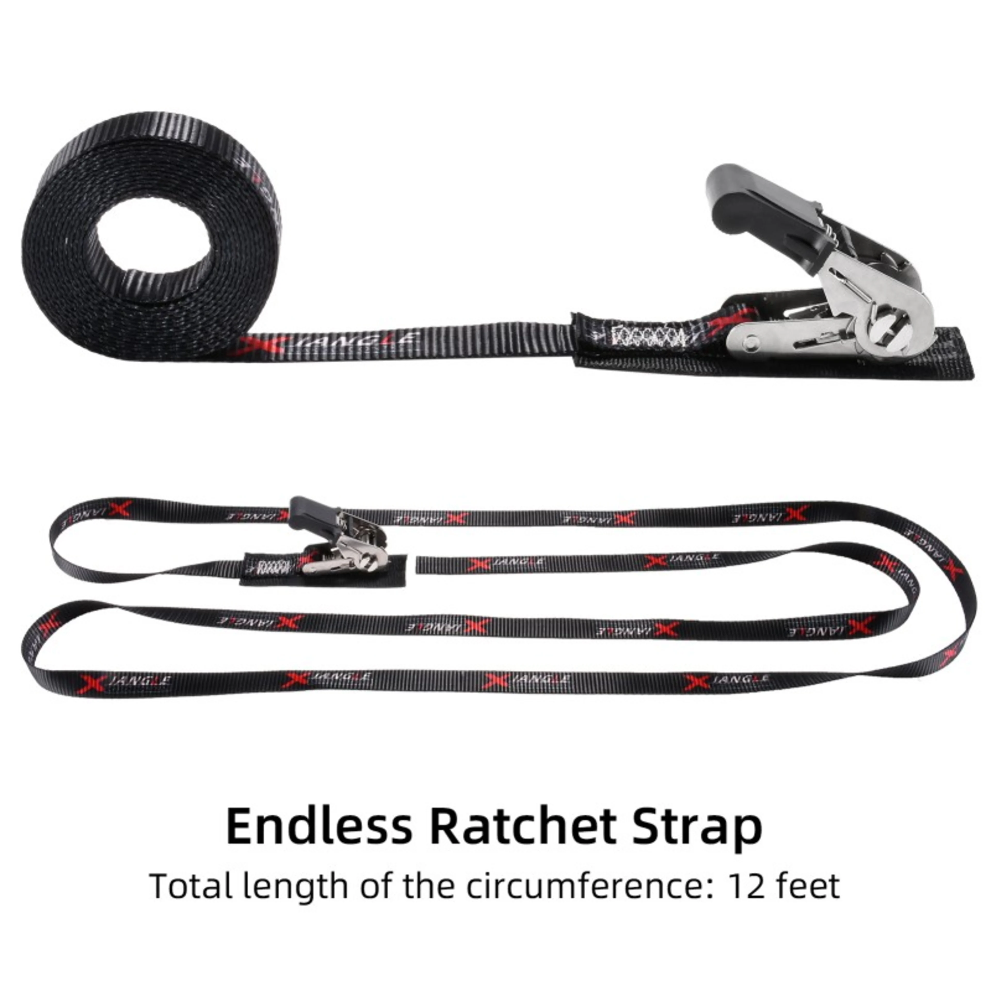 25mm Stainless Rubber Coated Ratchet Endless Lashing with Pad - 800kg BS
