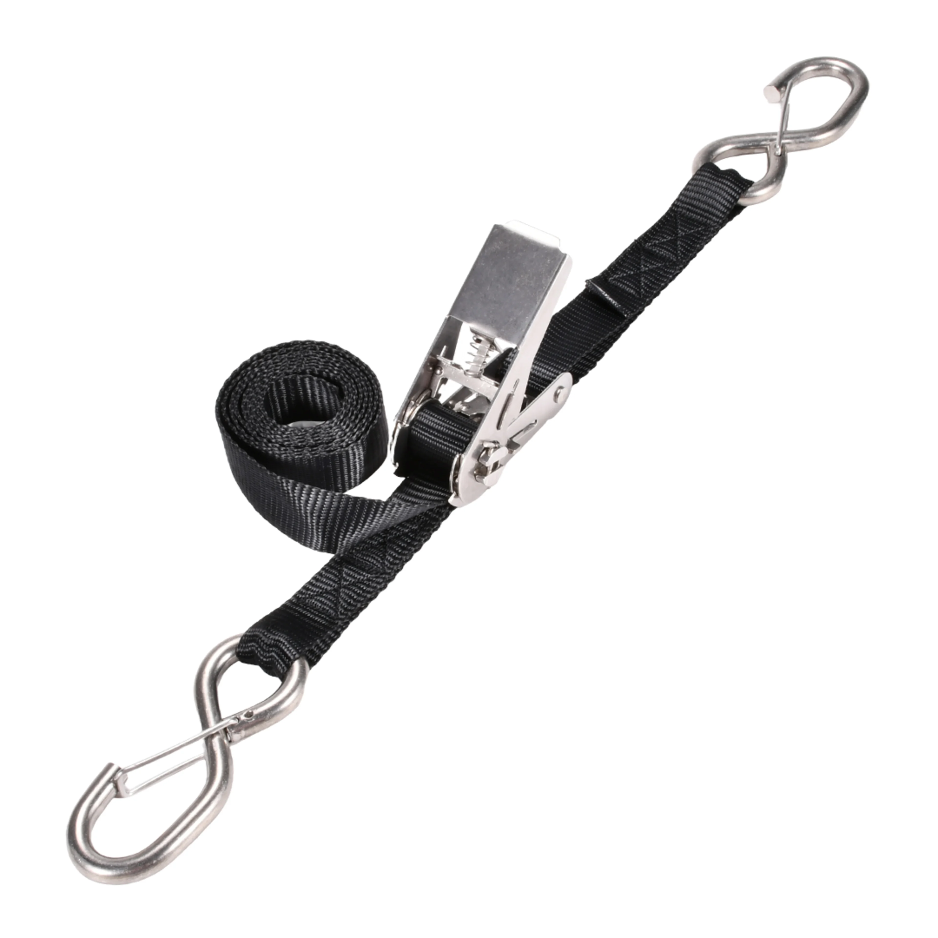25mm 304 Stainless Steel Ratchet Strap with Locking S-Hook - 800kg BS
