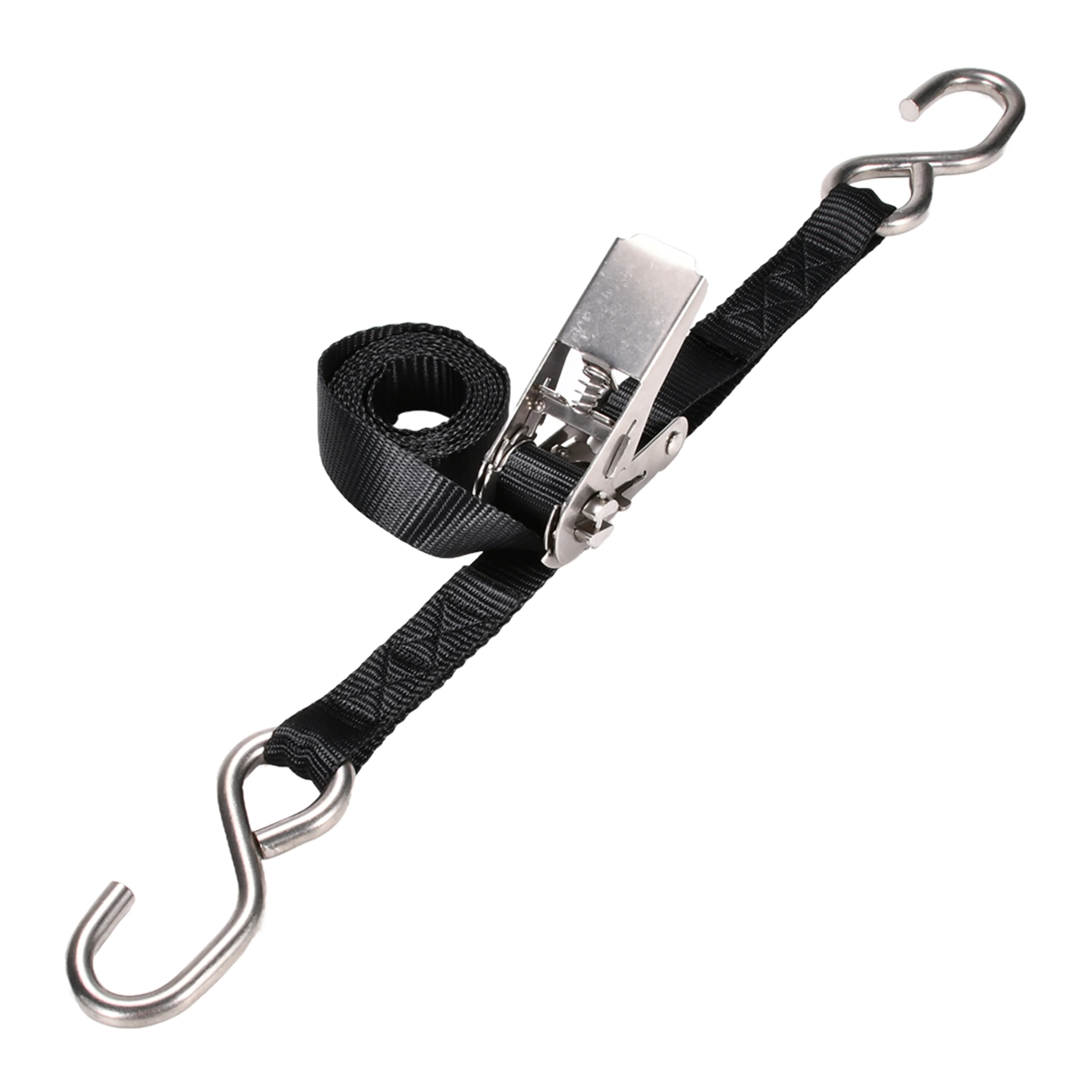25mm 304 Stainless Steel Ratchet Strap with S-Hook - 800kg BS