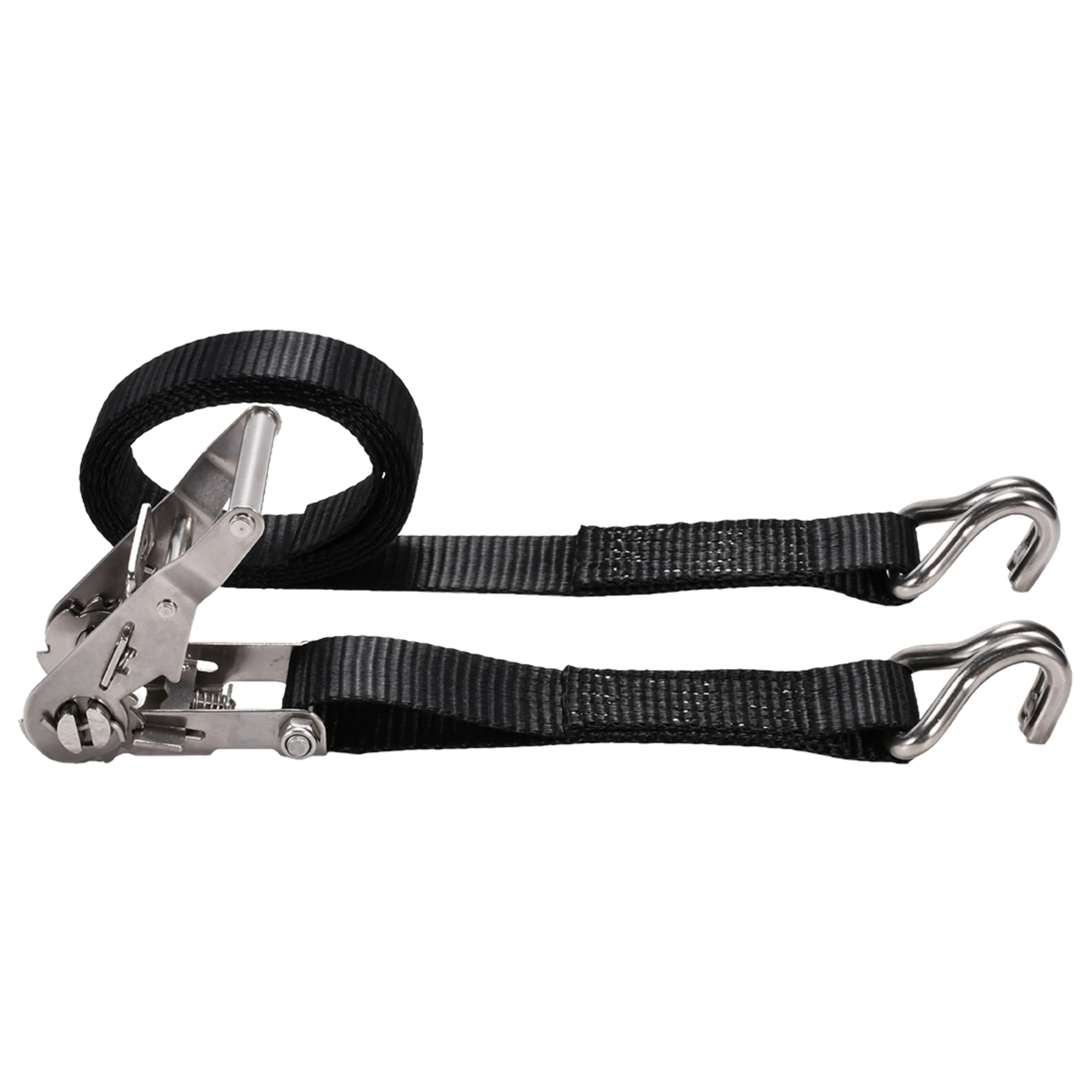 1.5" 304 Stainless Steel Ratchet Strap with Double J-Hook - 4409 lbs. BS