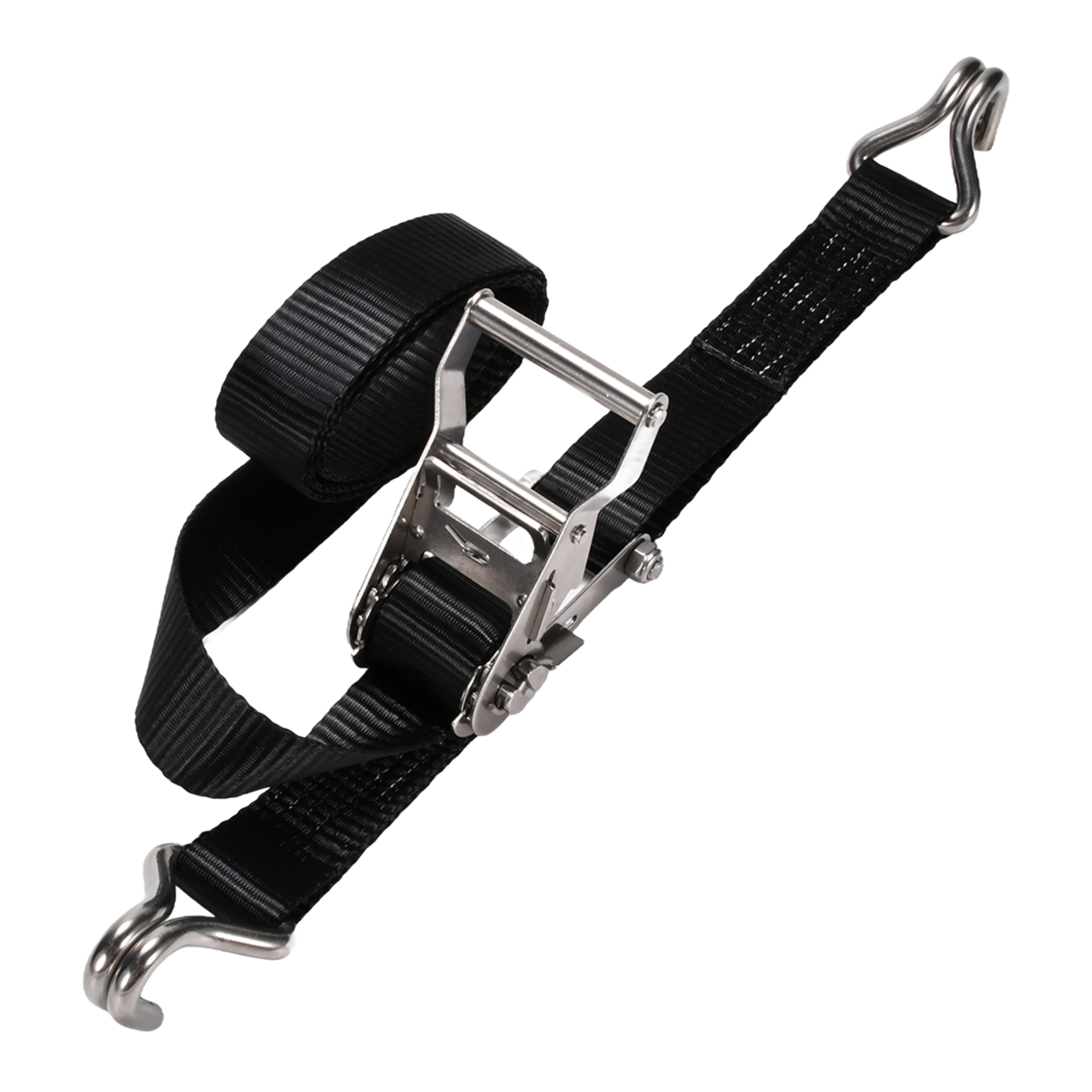 38mm 304 Stainless Steel Ratchet Strap with Double J-Hook - 2000kg BS