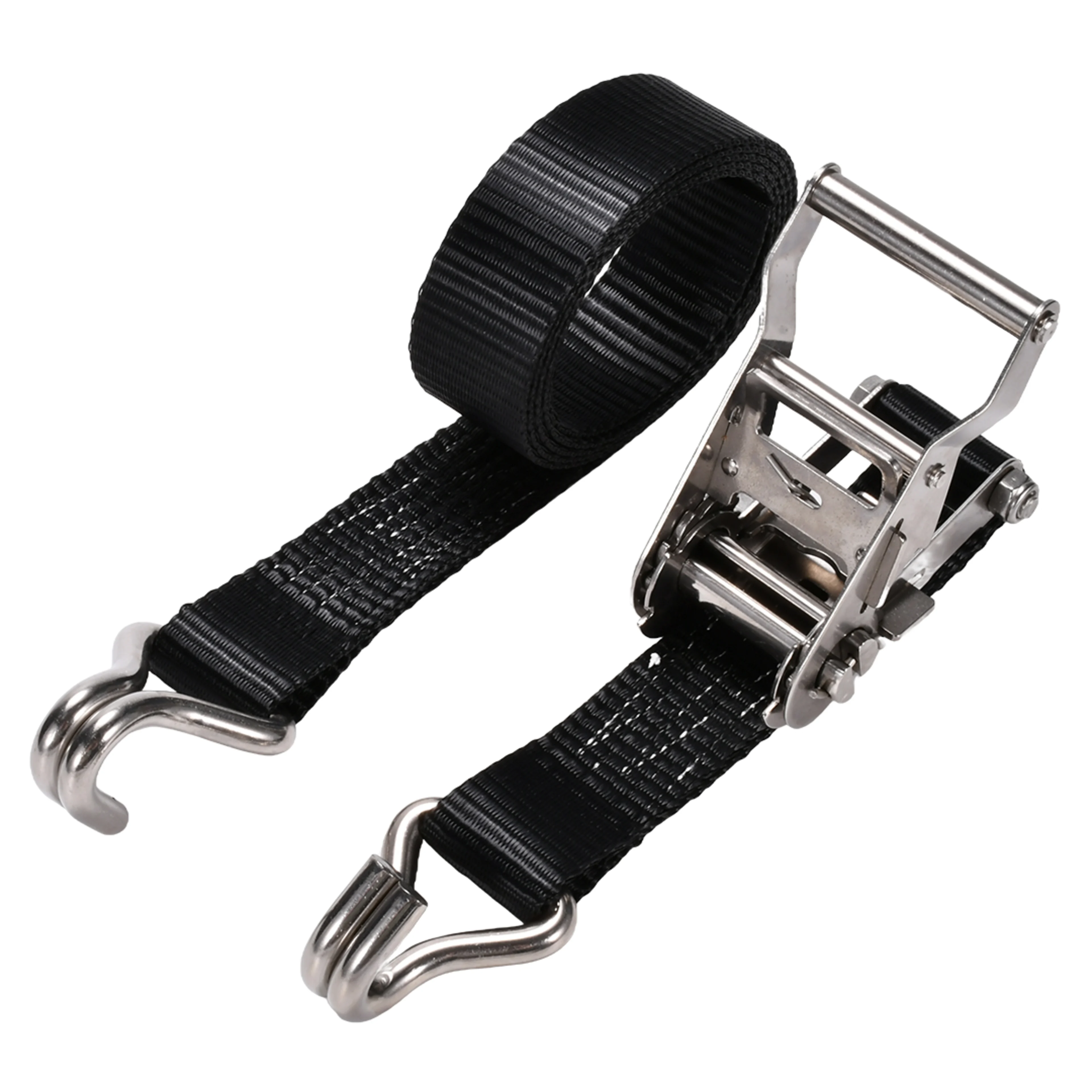 1.5" 304 Stainless Steel Ratchet Strap with Double J-Hook - 4409 lbs. BS
