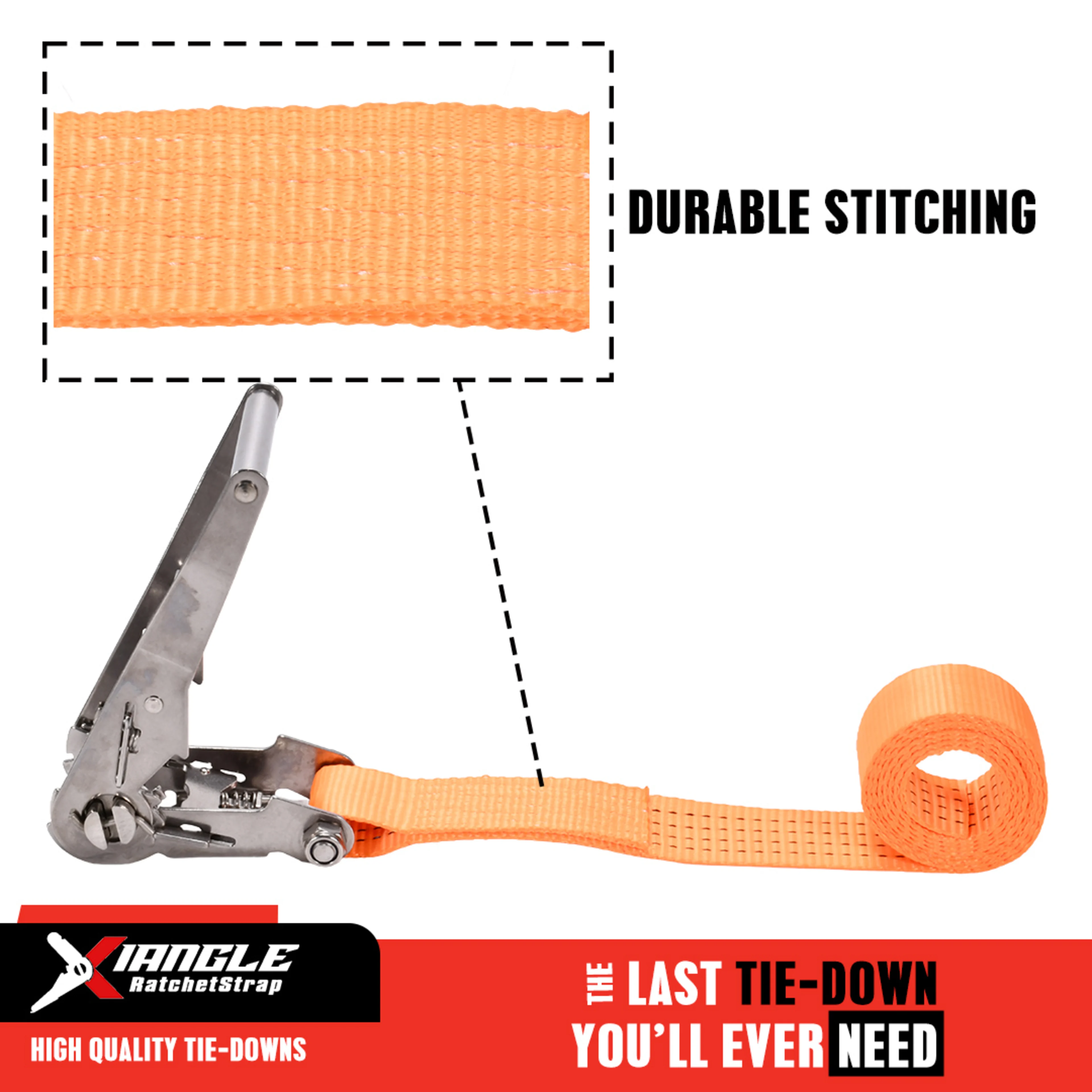 2" 304 Stainless Steel Endless Ratchet Strap - 6613 lbs. BS