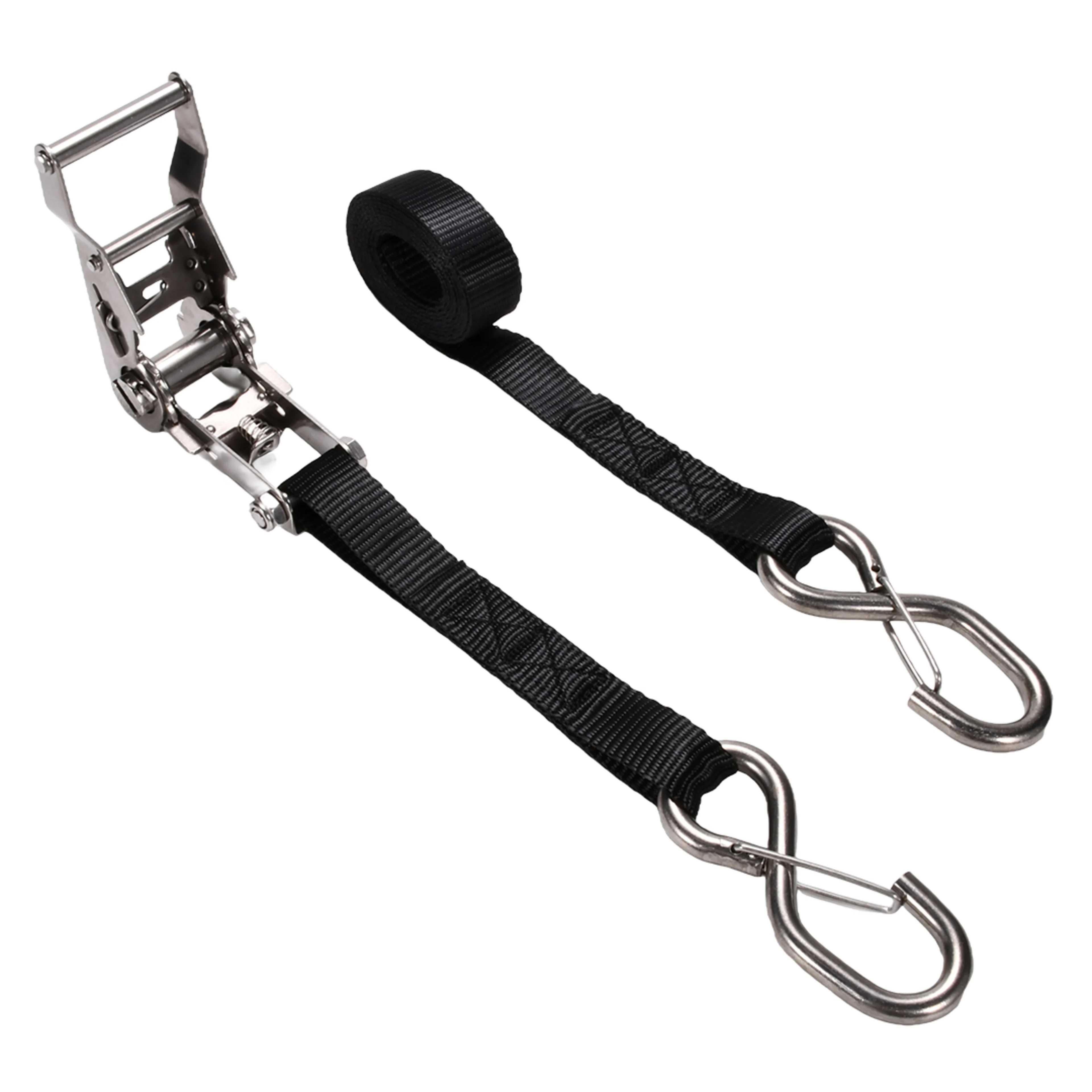 Cinta de Trinquete de 27mm en Acero Inoxidable 304 con Gancho S con Seguro - 800kg