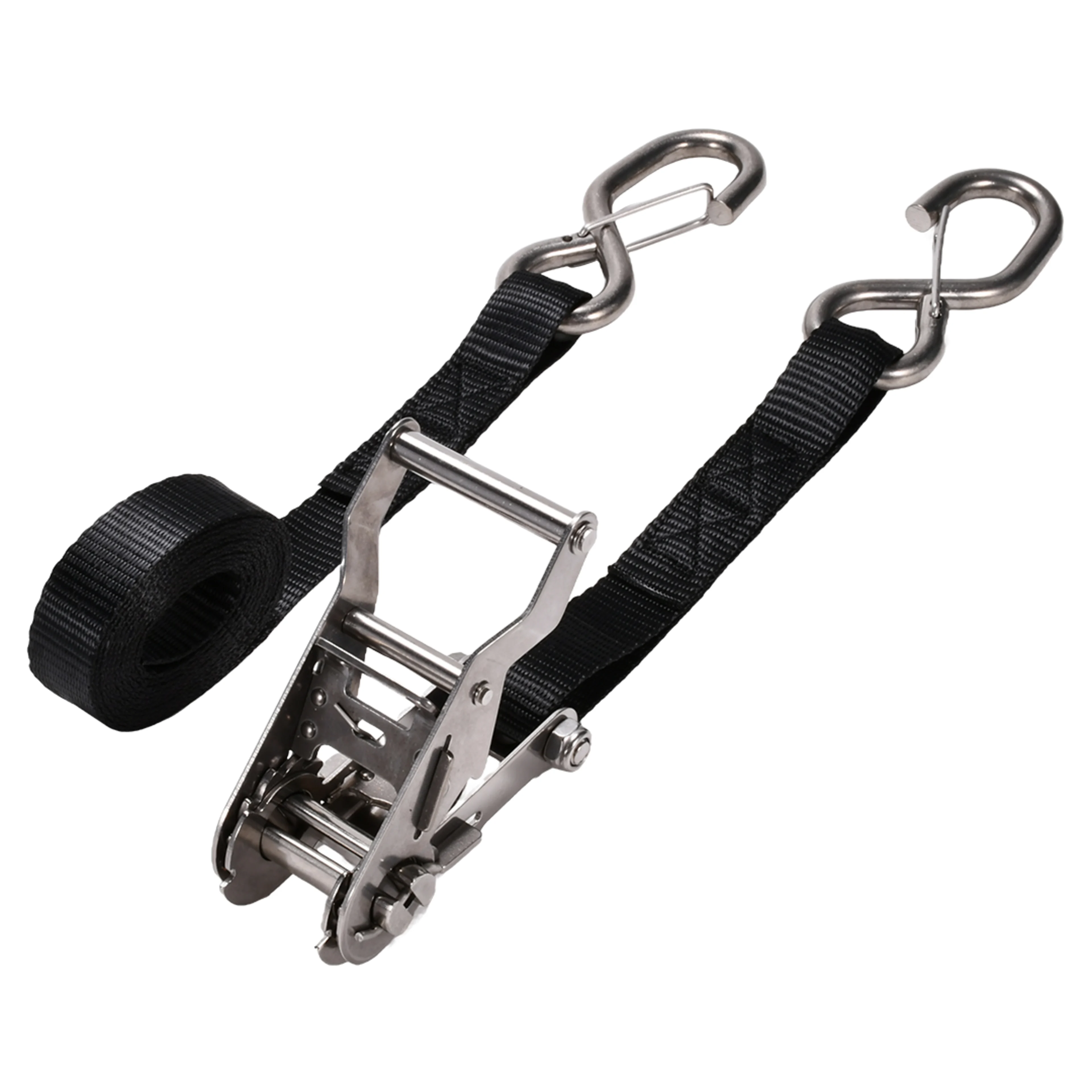 27mm 304 Stainless Steel Ratchet Strap with Locking S-Hook - 800kg BS