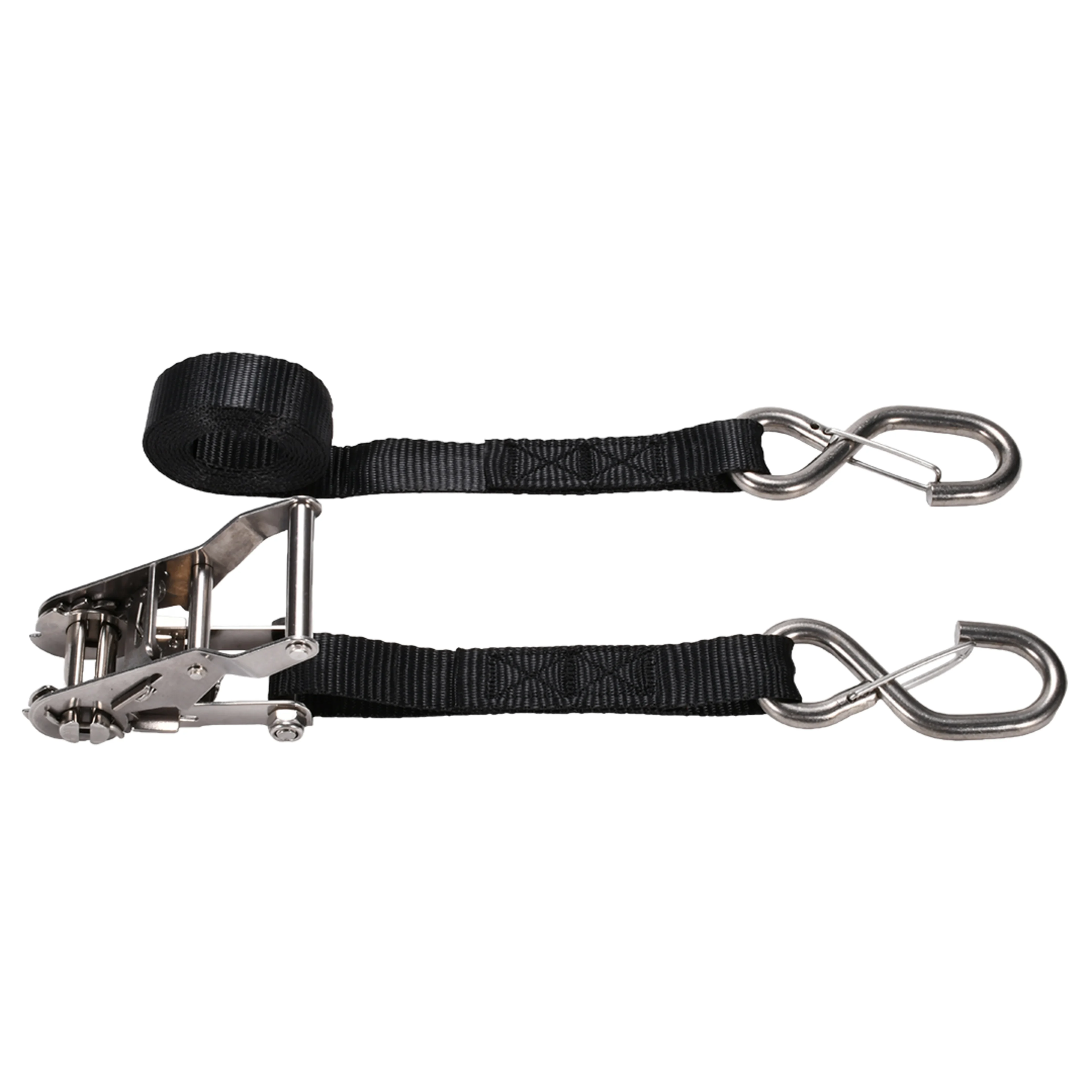 Cinta de Trinquete de 27mm en Acero Inoxidable 304 con Gancho S con Seguro - 800kg