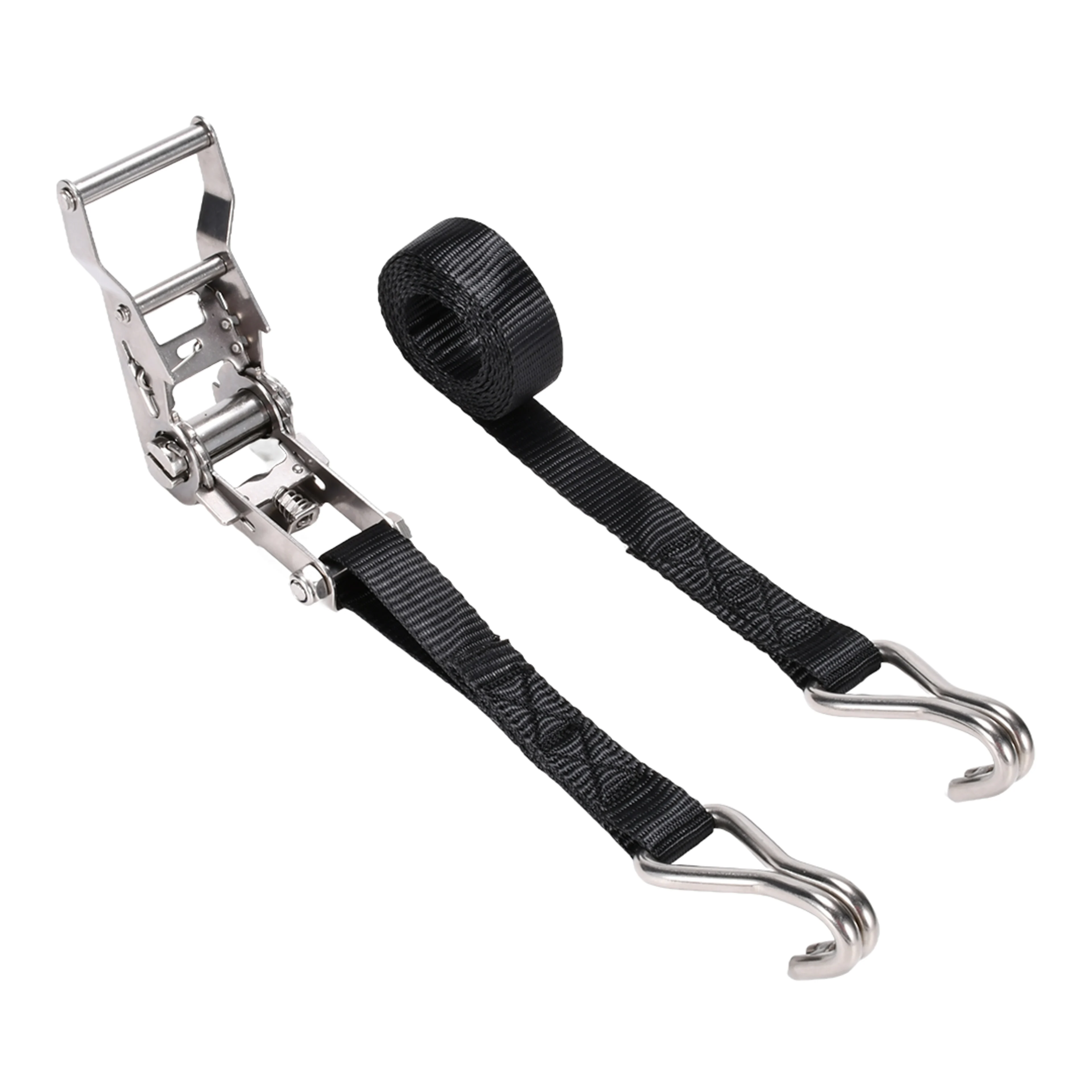 Cinta de Trinquete de 27mm en Acero Inoxidable 304 con Gancho Doble J - 1200kg