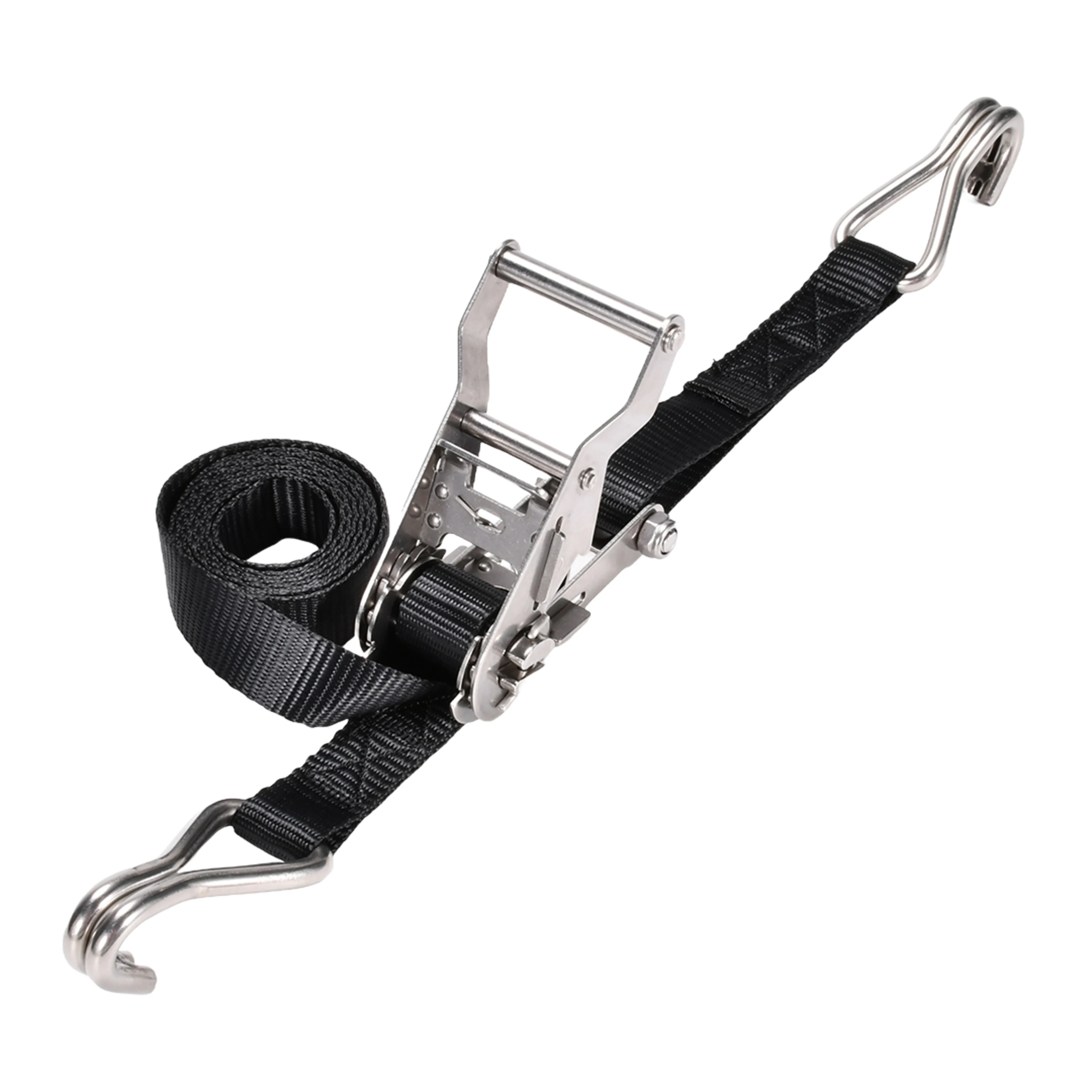 Cinta de Trinquete de 27mm en Acero Inoxidable 304 con Gancho Doble J - 1200kg