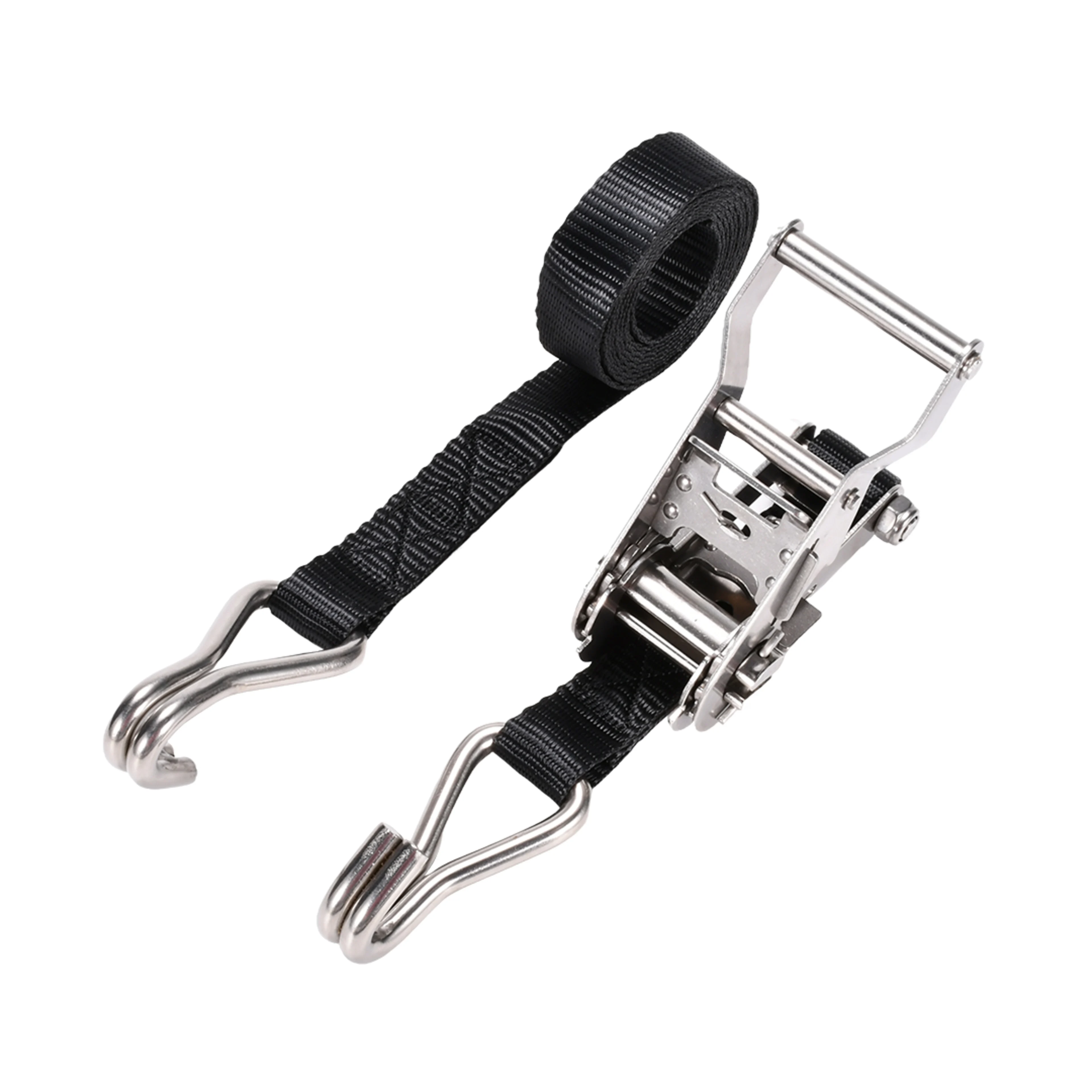 Cinta de Trinquete de 27mm en Acero Inoxidable 304 con Gancho Doble J - 1200kg