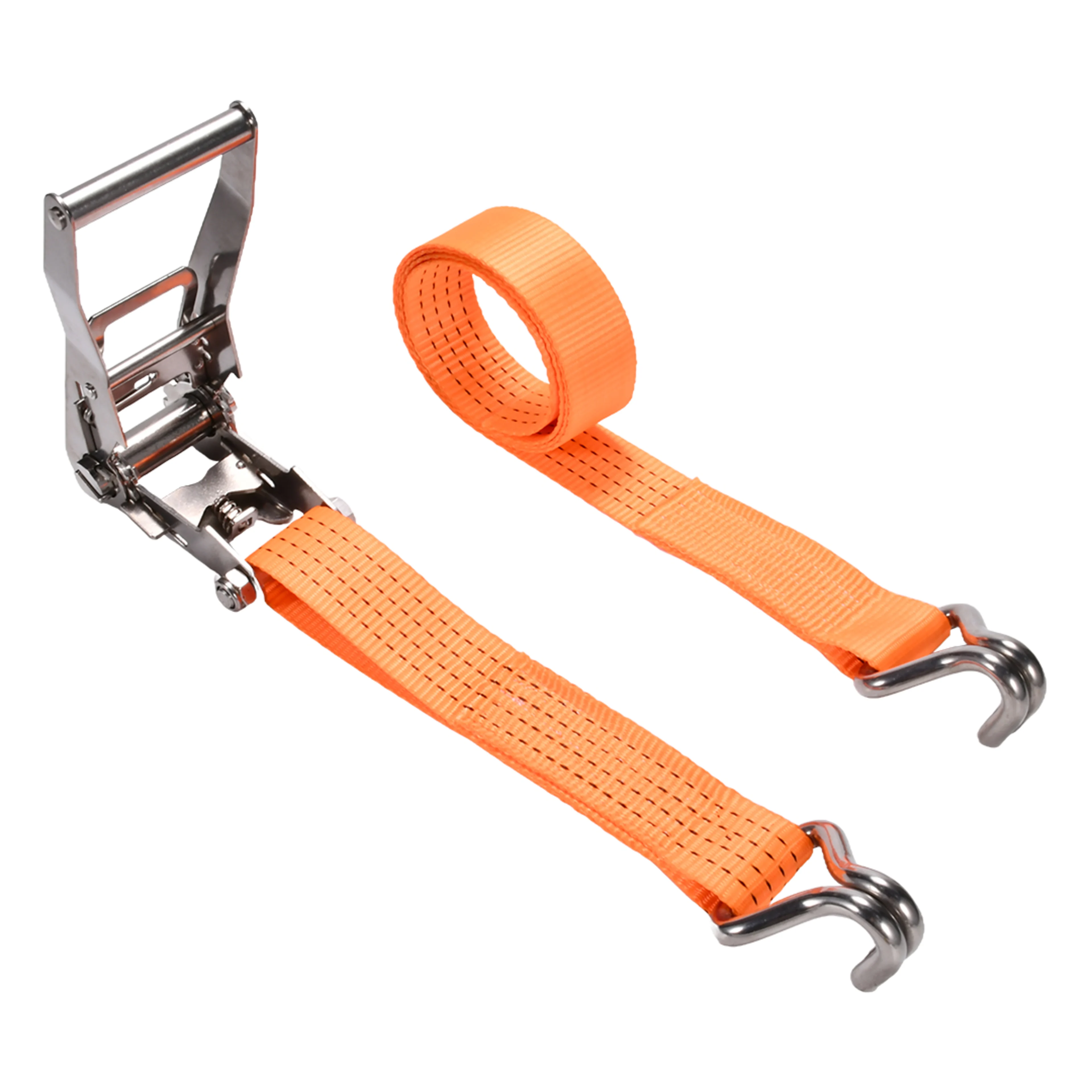 Cinta de Trinquete de 50mm en Acero Inoxidable 304 con Gancho Doble J - 3000kg