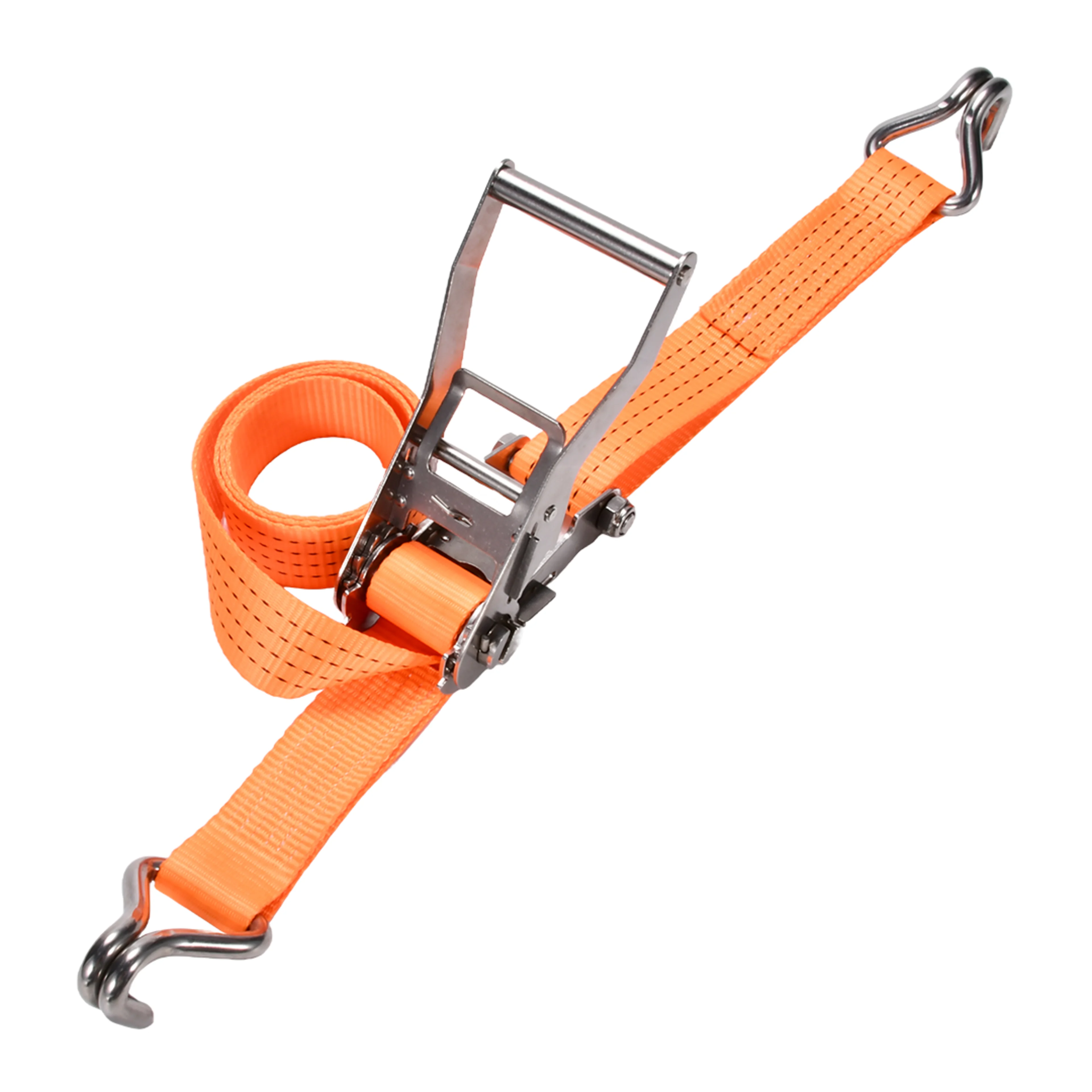 50mm 304 Stainless Steel Ratchet Strap with Double J-Hook - 3000kg BS