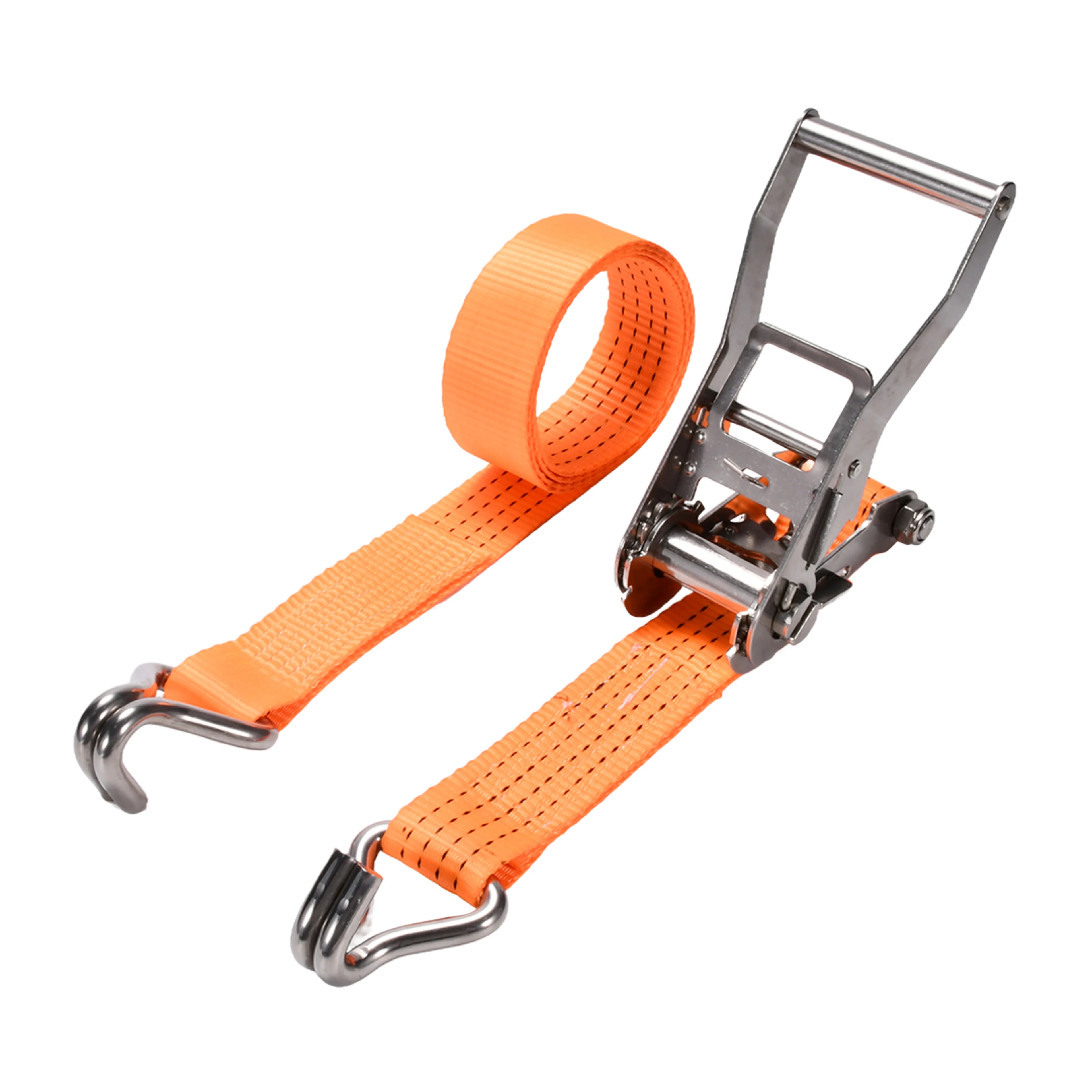 Cinta de Trinquete de 50mm en Acero Inoxidable 304 con Gancho Doble J - 3000kg