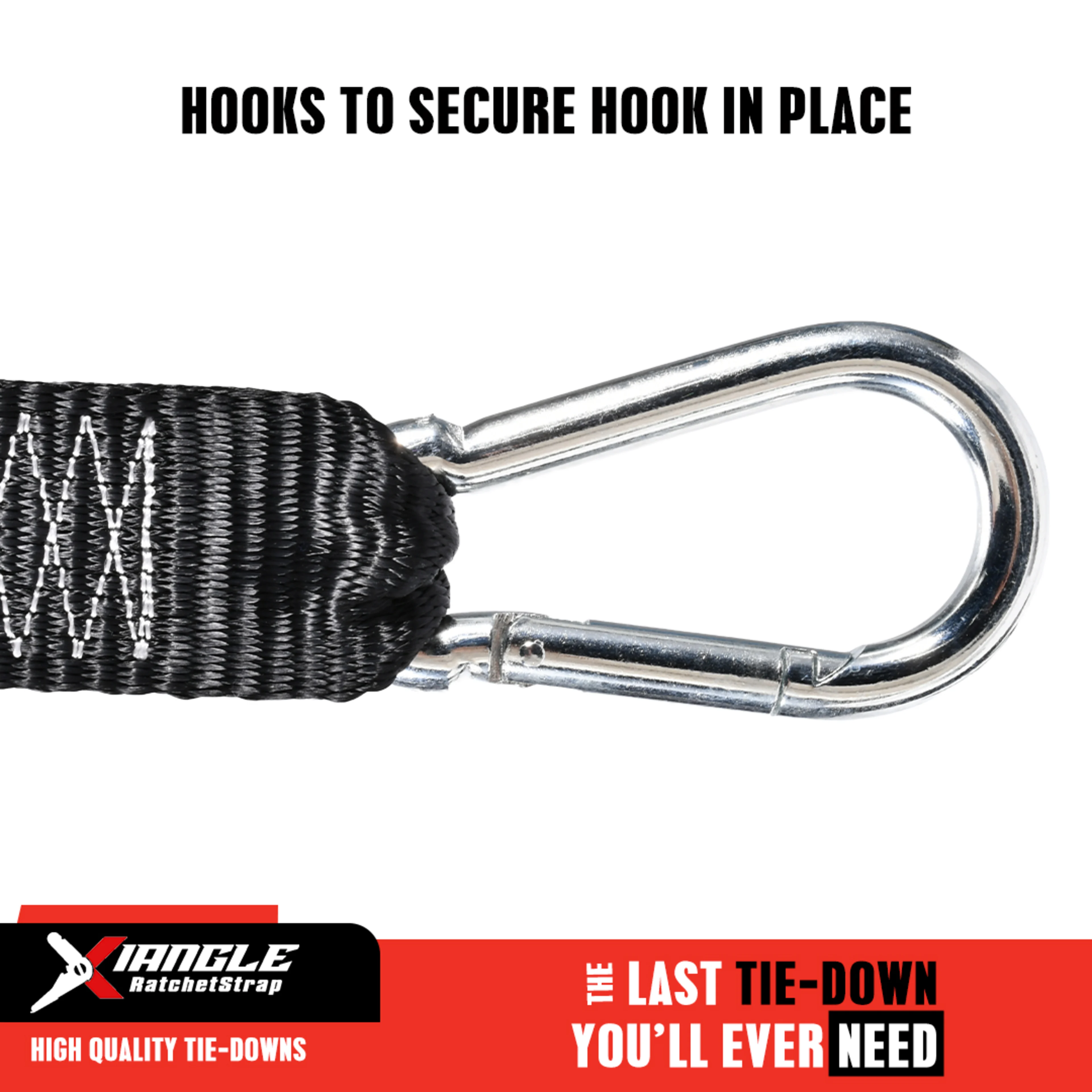 Correa de amarre para motocicleta 38mm con hebilla de leva y mosquetón M10