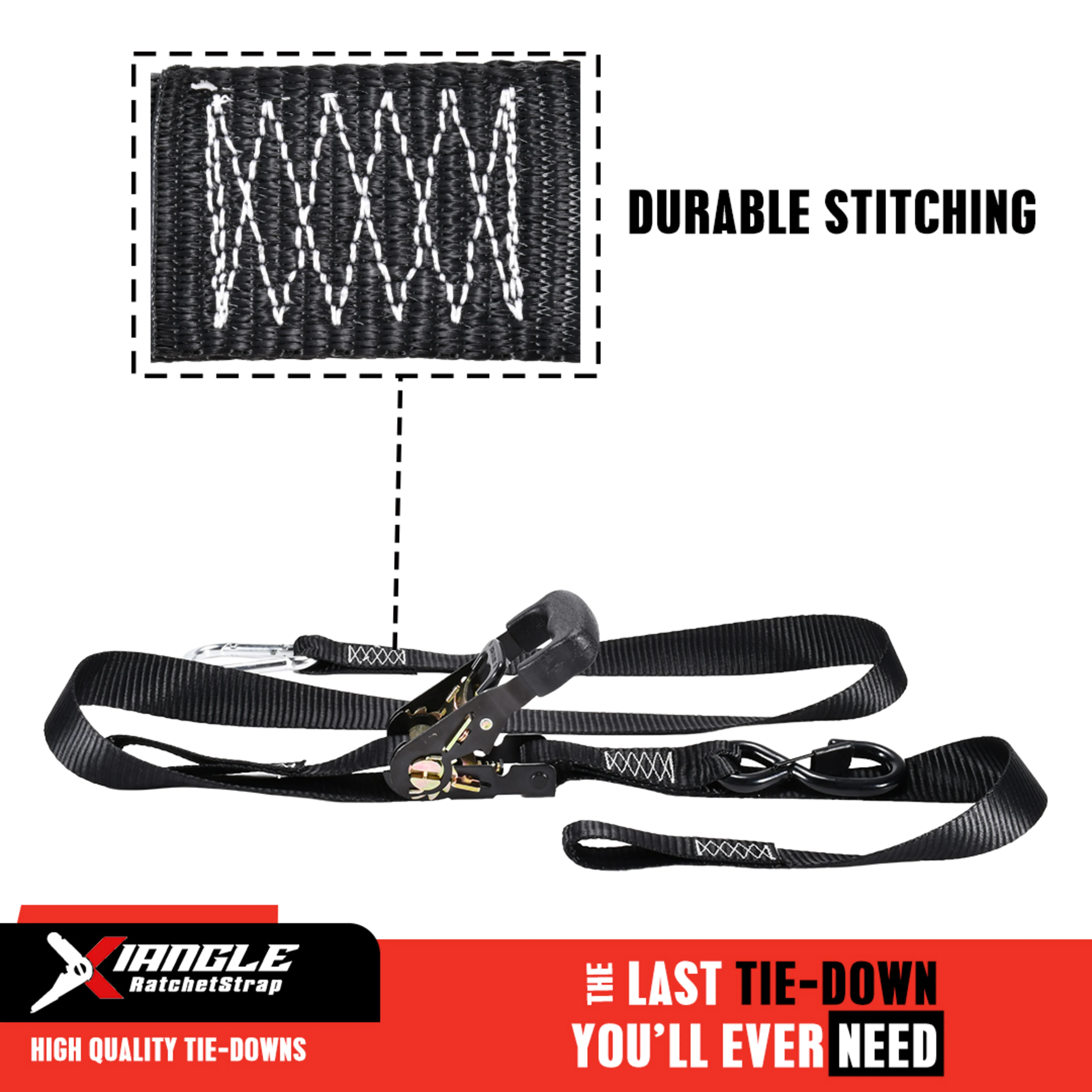 Correa de carraca para motocicleta 38mm con mosquetón M12