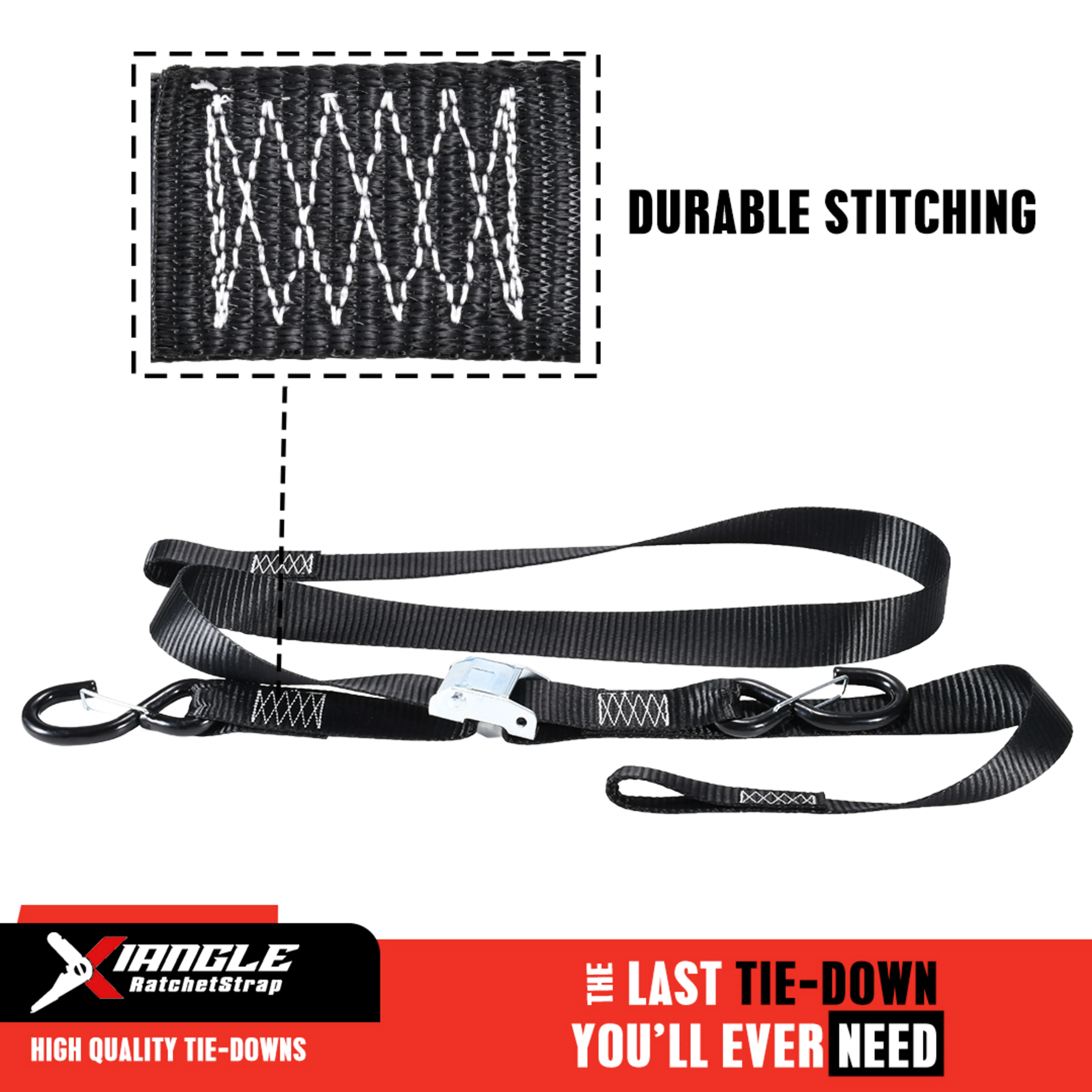 Correa Moto Hebilla de Leva 38mm con Gancho S con Resorte, 1200lbs. BS