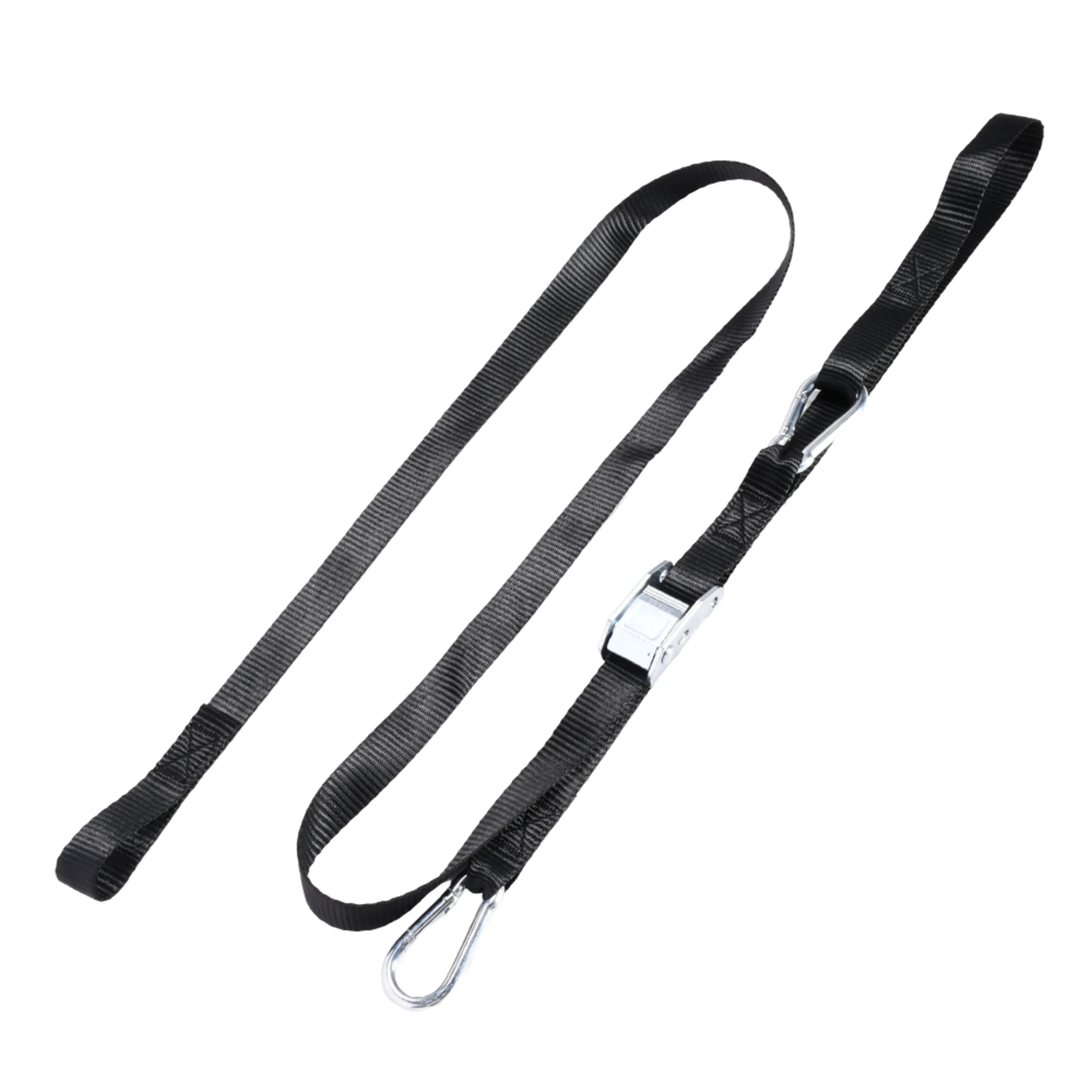 25mm Cam Buckle Motorcycle Tie Downs with Carabiner Hook, 1200lbs. BS
