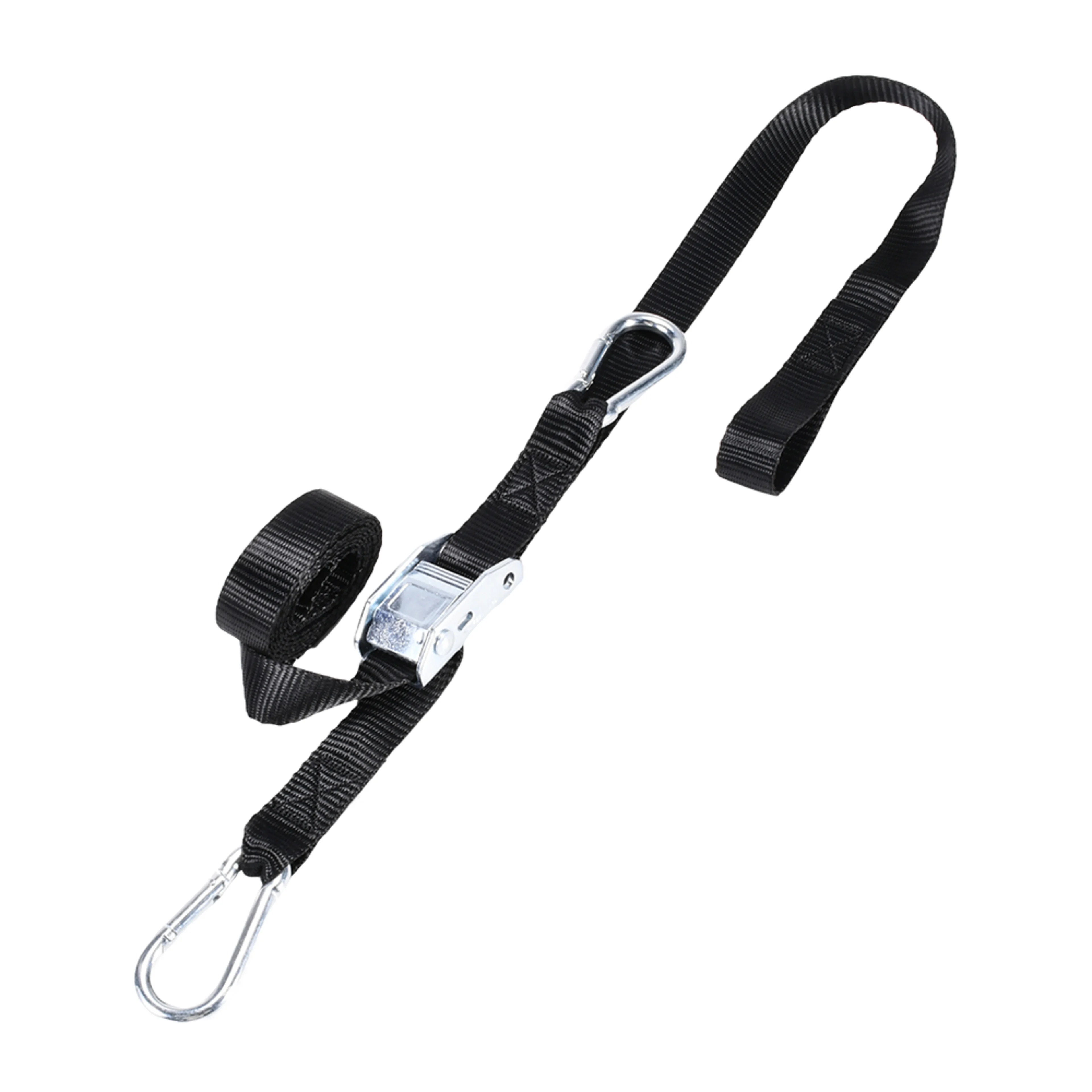 25mm Cam Buckle Motorcycle Tie Downs with Carabiner Hook, 1200lbs. BS
