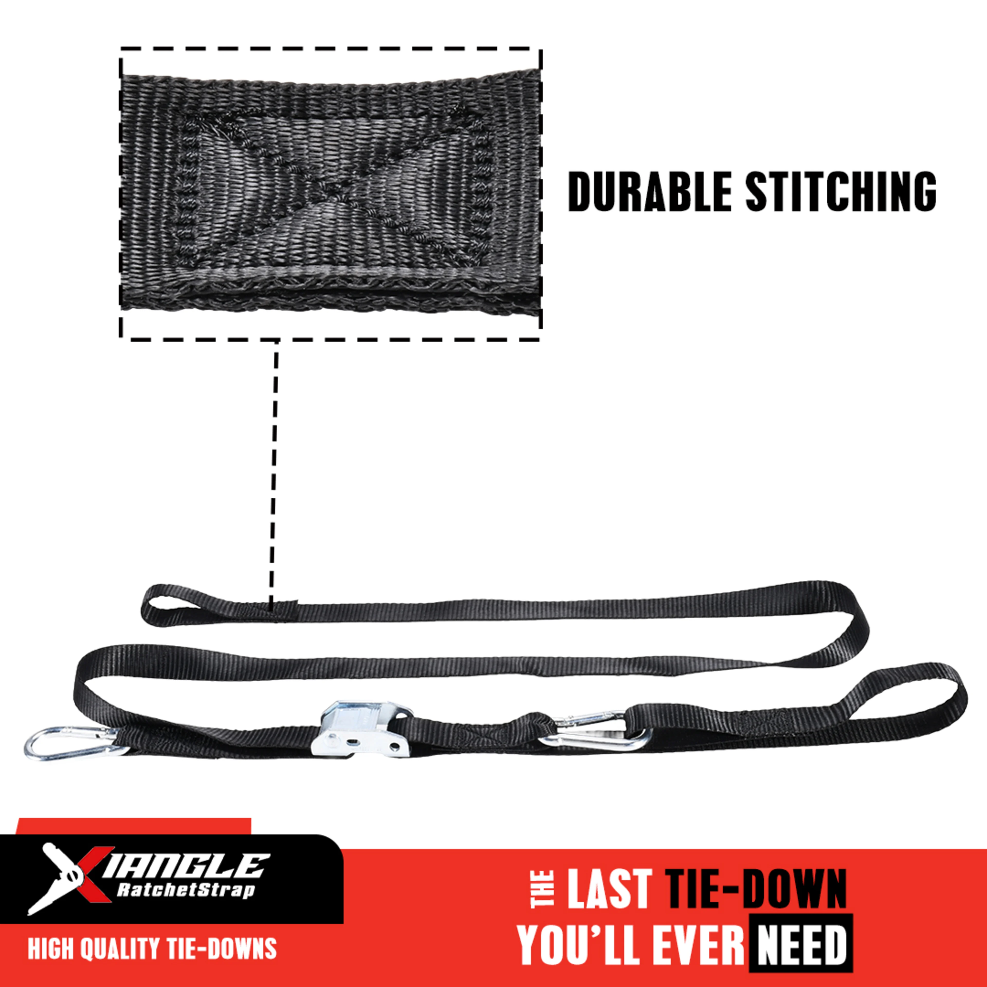 Correas Moto de Hebilla de Leva 25mm con Mosquetón, 1200lbs. BS