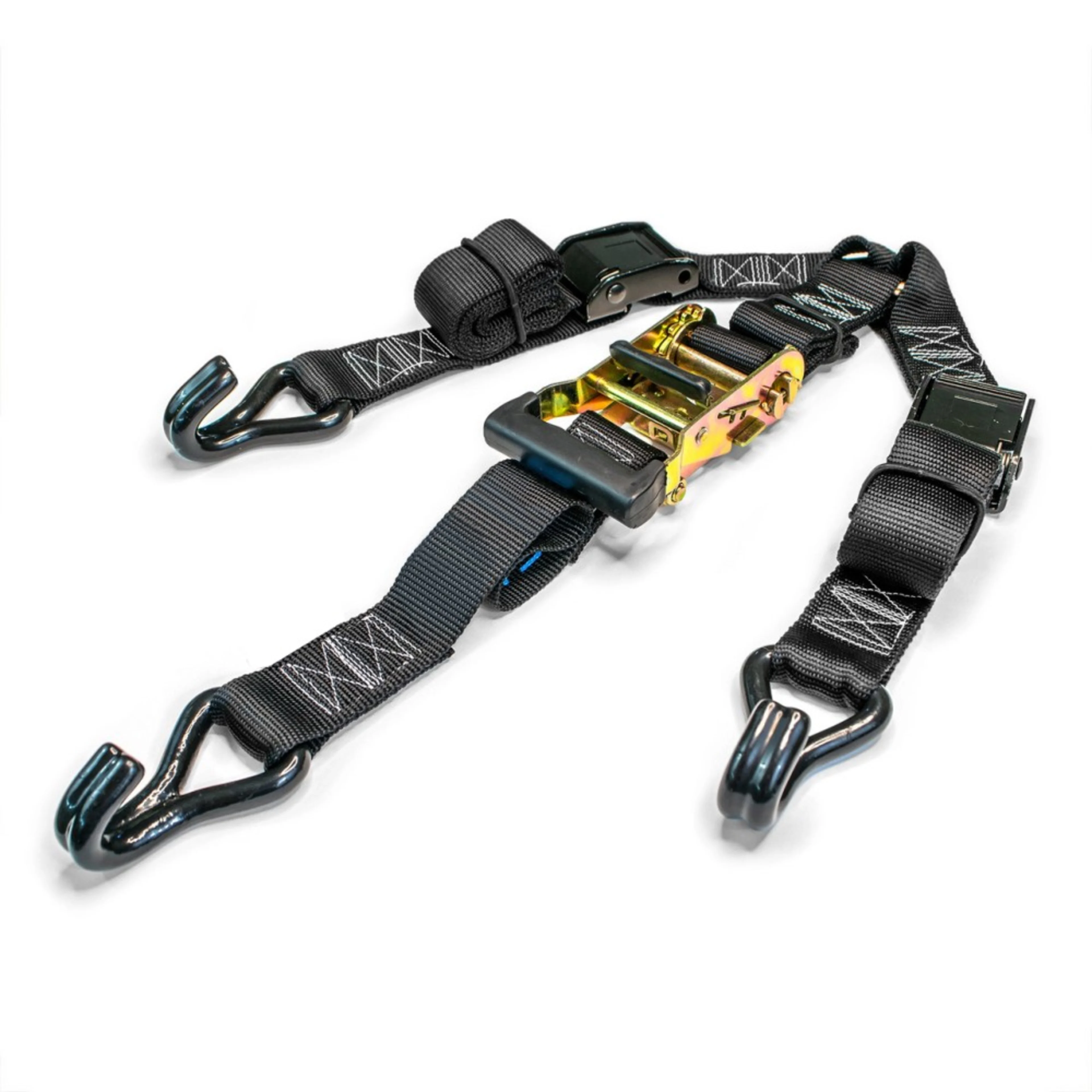 Sangle Y d’arrimage pour roue de secours 3 points 38 mm avec crochets griffes et anneau D flottant