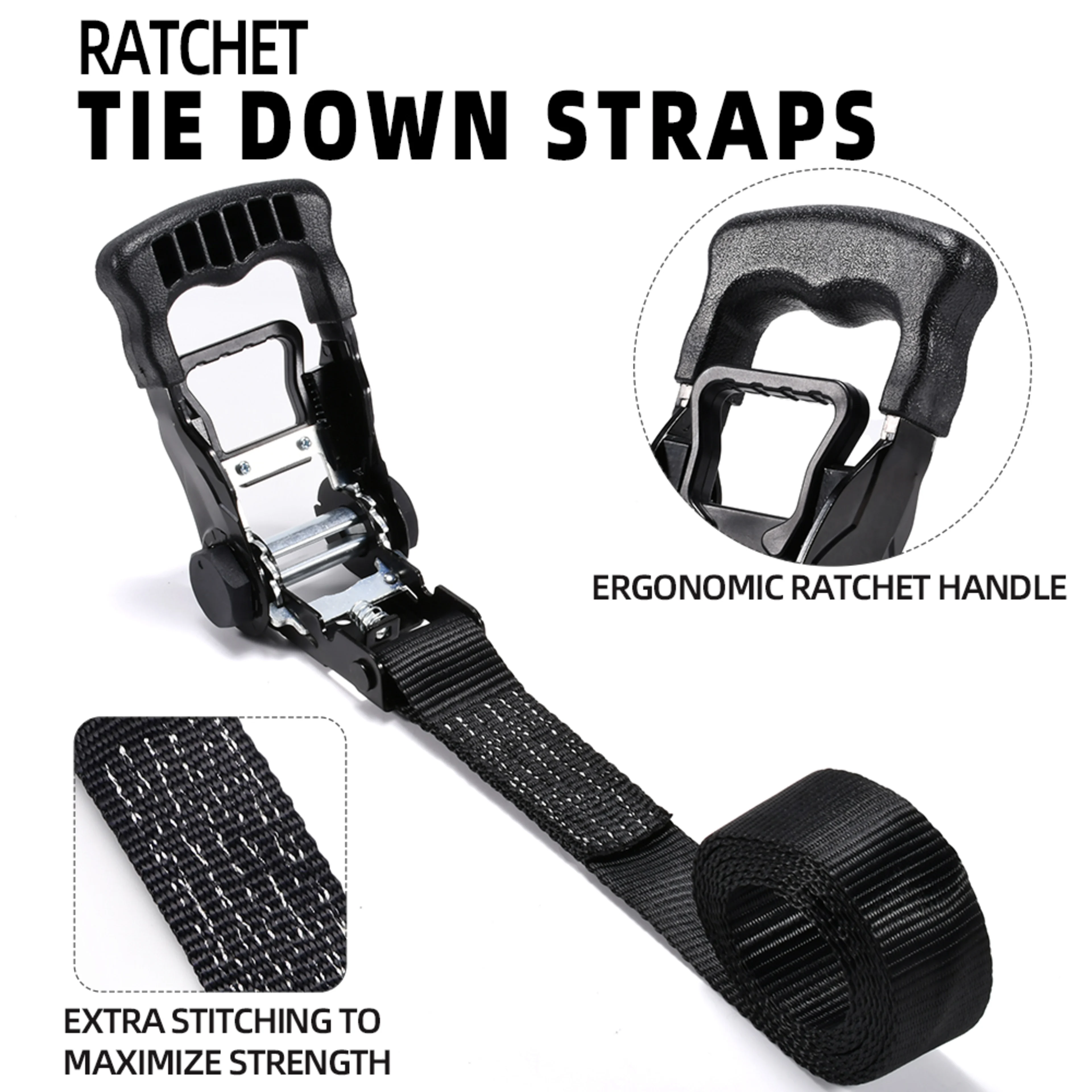 38mm Aluminum Rubber-Grip Ratchet Endless Strap - LC 2000 daN