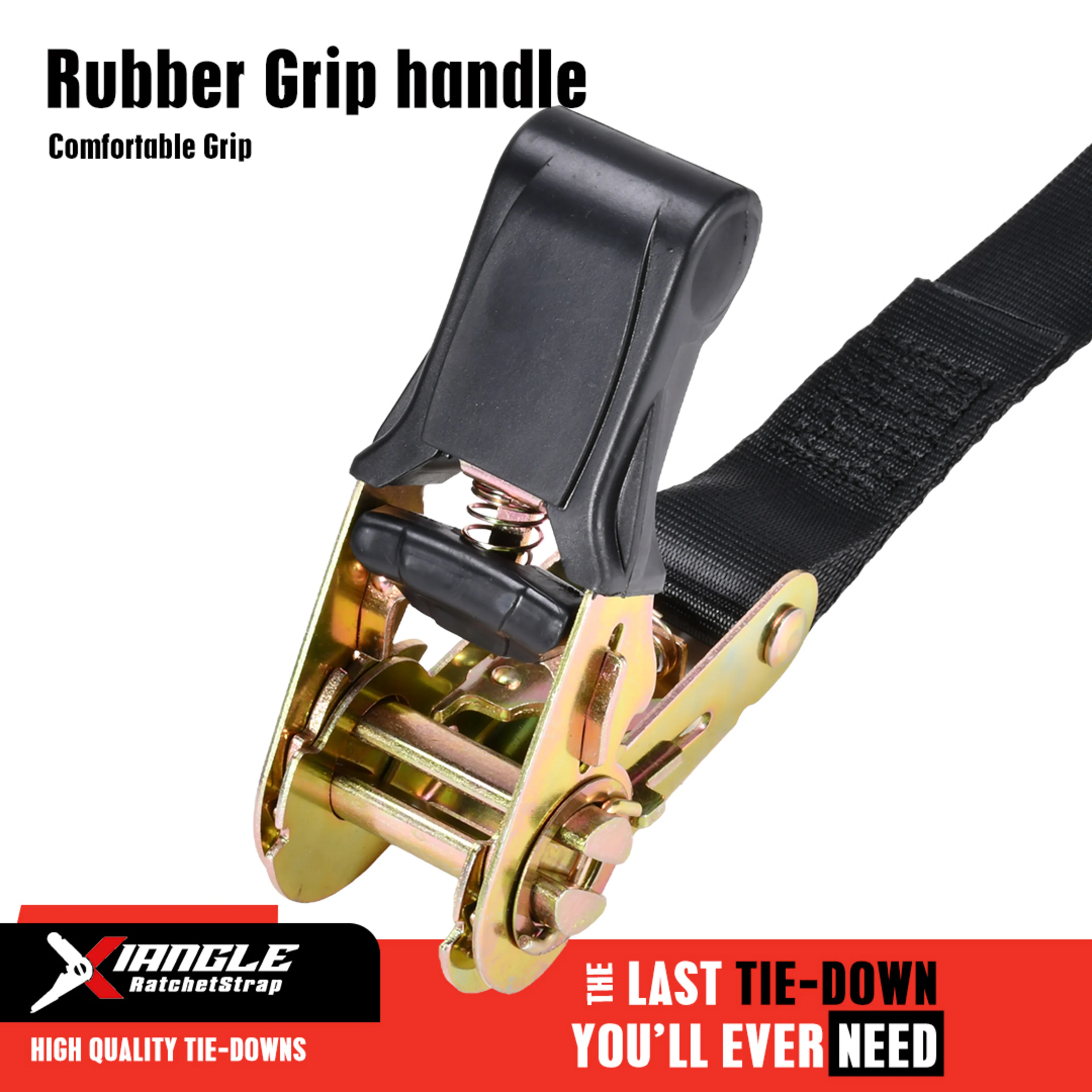 25mm Rubber Grip Ratchet Strap Endless - 800kg LC