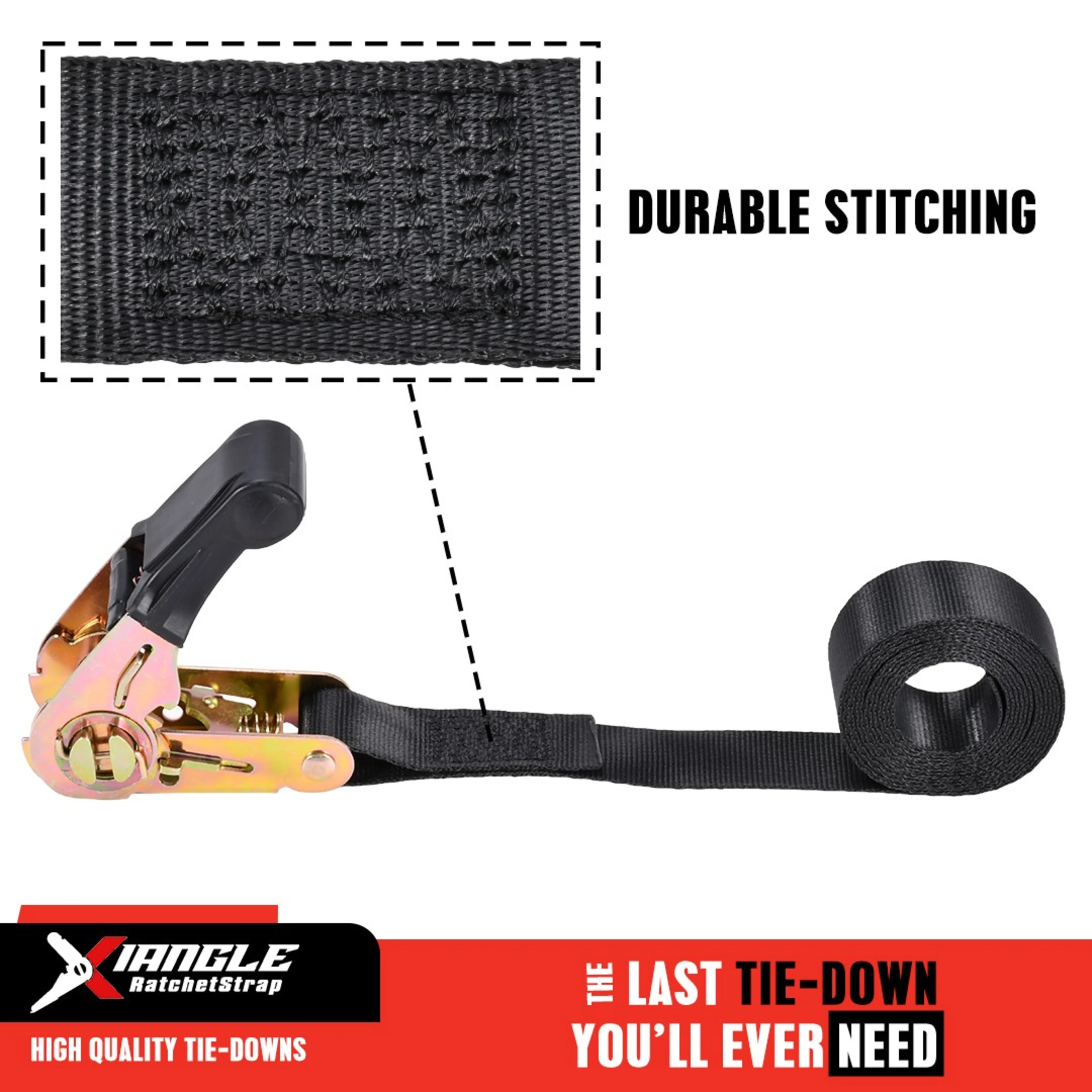 25mm Rubber Grip Ratchet Strap Endless - 800kg LC