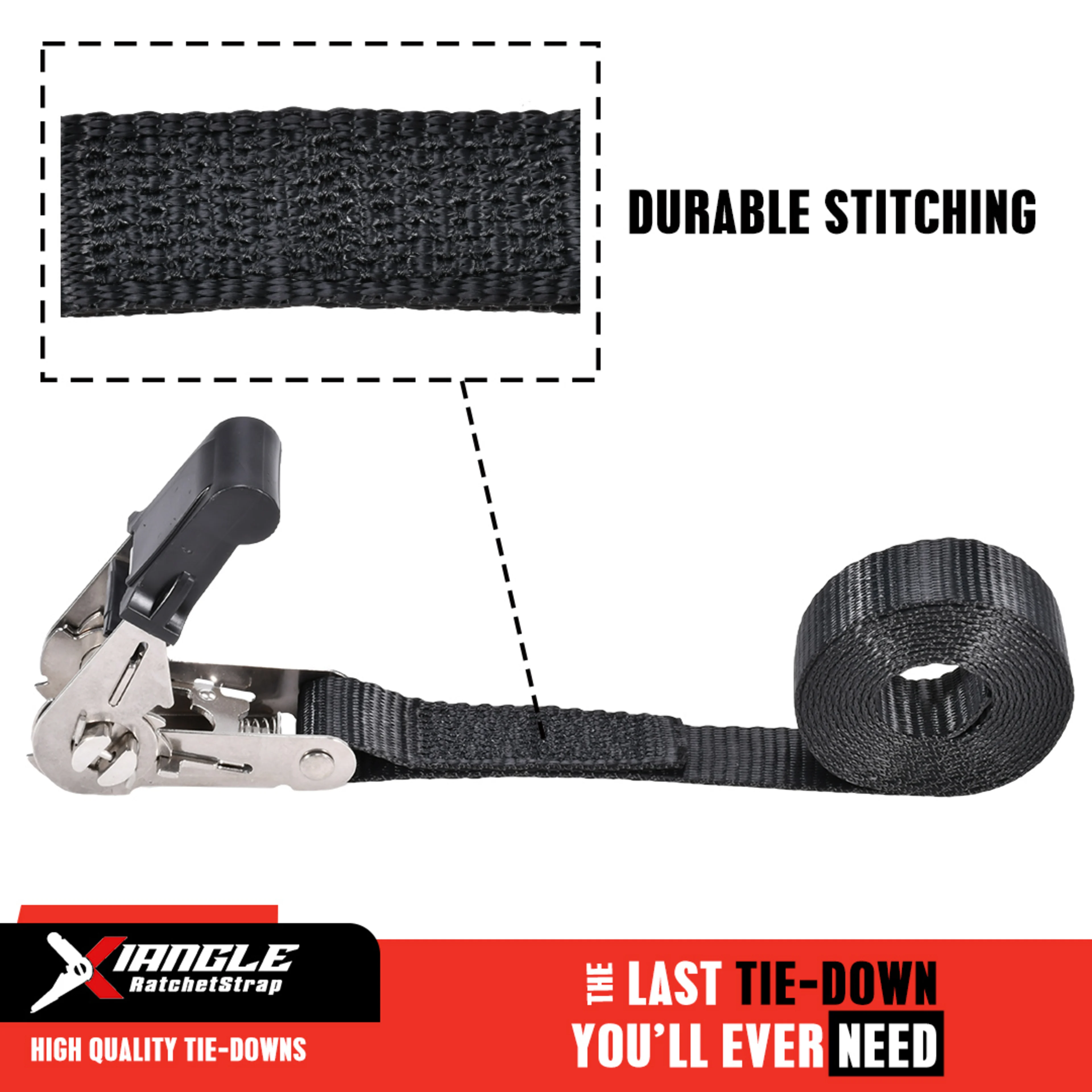 25mm Stainless Rubber Grip Ratchet Endless - 800kg LC