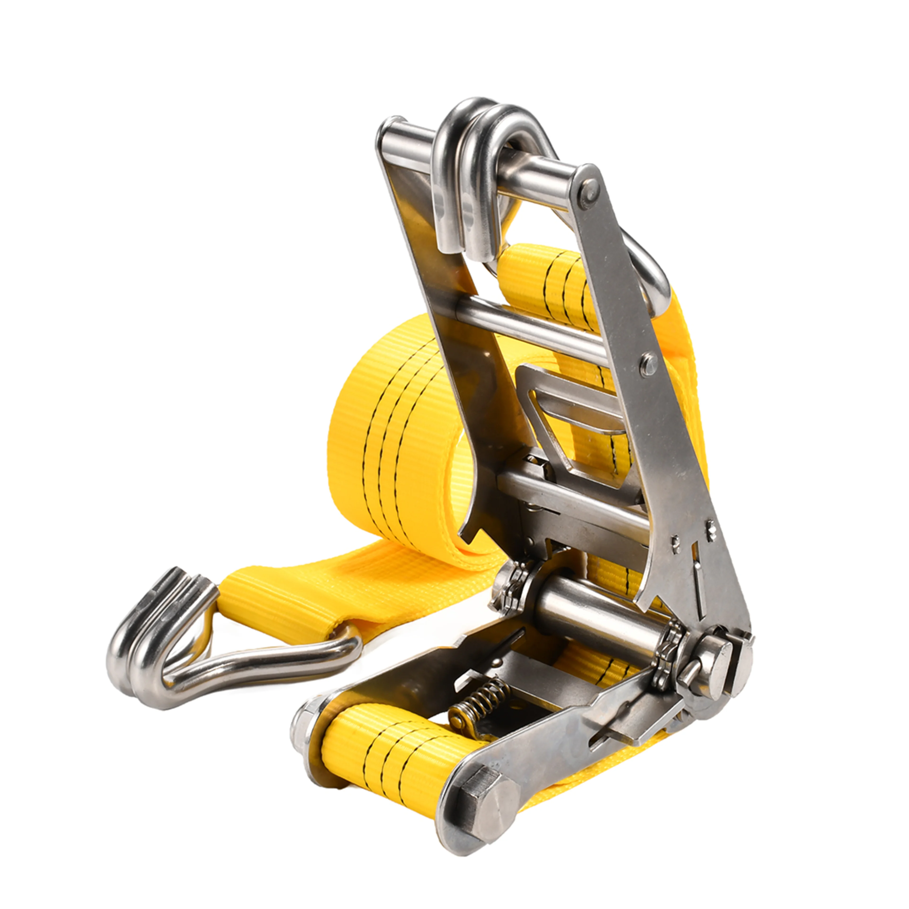 75mm 304 Edelstahl Ratschenzurrgurt Doppel-J-Haken - LC 3500 daN