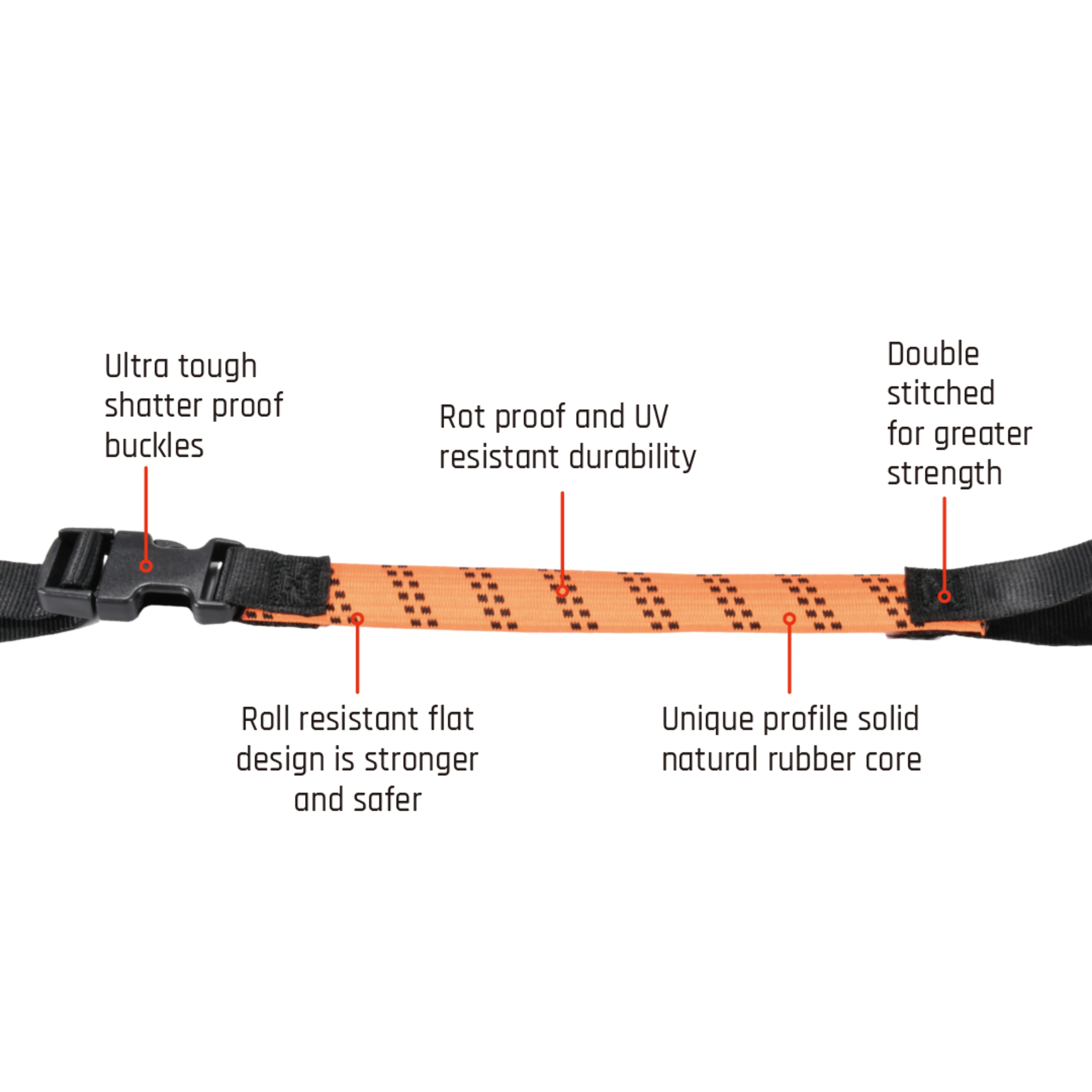 Verstellbares Flaches Bungee-Seil Motorrad-Spanngurt