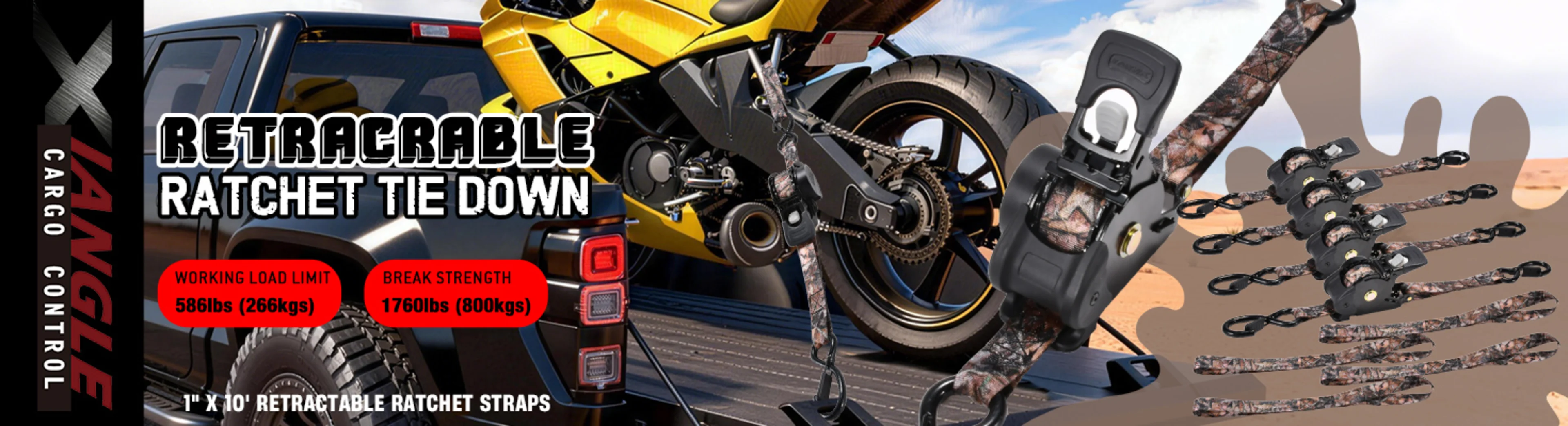 The Ultimate Guide to Cargo Control: Why the 1" x 10' 1760lbs Camo Auto-Retractable Ratchet Strap is a Game-Changer